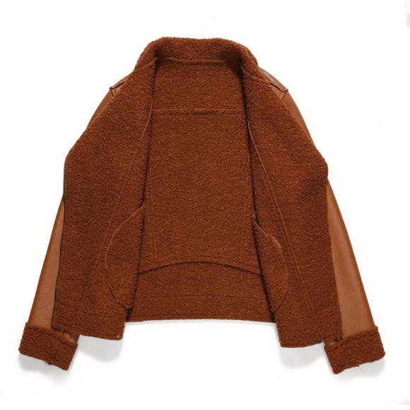 Leather Jacket Women Leather Jacket Leather Short Coat Casual - Picture 3 of 3